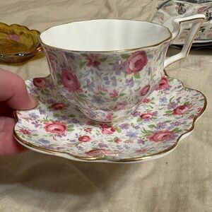 Vintage Royal Standard, Rare Bone China-Chintz-Teacup and Saucer.